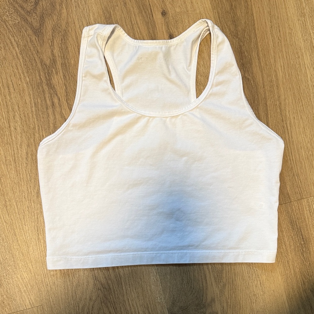 White Racerback Crop Top